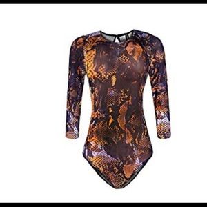 One piece colorful snake print swimsuit